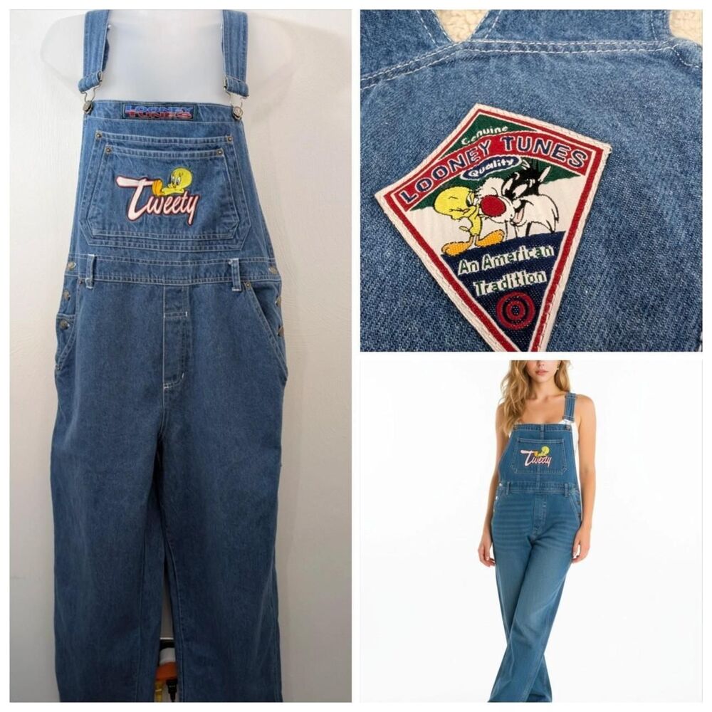 Looney-tunes Women's Blue Dungarees-overalls